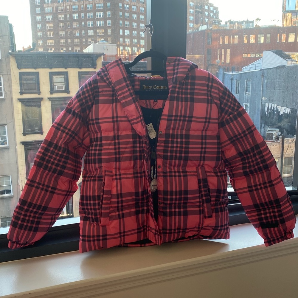 Juicy Couture Plaid Puffer Jacket
